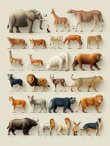 Puzzle 1000 Teile Erwachsene, Klassische Puzzles, Illustrationen zur Tierwelt – Nashörner, Wale, Tiger, Löwen usw, Farbenfrohes Legespiel, Geschicklichkeitsspiel für die ganze Familie (C, 1500 PCS) von Generisch