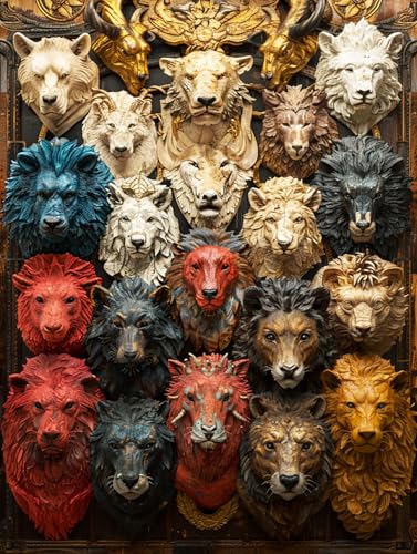 Puzzle 1000 Teile Erwachsene, Klassische Puzzles, Illustrationen zur Tierwelt – Nashörner, Wale, Tiger, Löwen usw, Farbenfrohes Legespiel, Geschicklichkeitsspiel für die ganze Familie (E, 1000 PCS) von Generisch