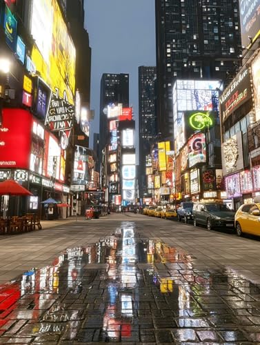 Puzzle 1000 Teile Erwachsene, Nächtliche Straßenszene in der Stadt, Klassische Puzzles, Pädagogisches Spiel Herausforderung Spielzeug, Puzzlespiele für Die Ganze Familie(1000PCS) von Generisch