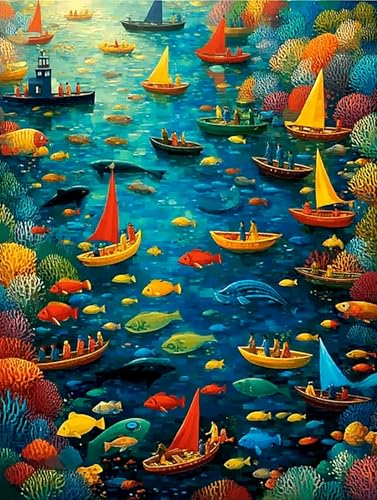 Puzzle 1000 Teile Erwachsene, Reiche Fische in den Ozeanen, Klassische Puzzles, Pädagogisches Spiel Herausforderung Spielzeug, Puzzlespiele für Die Ganze Familie(1000PCS) von Generisch