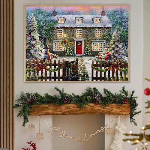 Puzzle 1000 Teile | Weihnachtslandschaft Puzzles Für Erwachsene,Gesellschaftsspiele Geschenkideen Für Kinder Freunde Festdekoration von Generisch