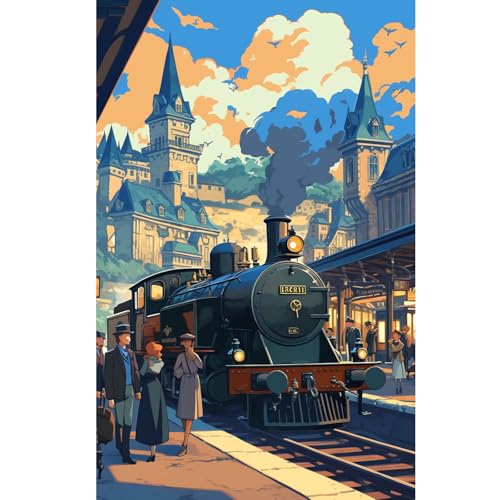 Puzzle 1000 Teile für Erwachsene, Bahnsteig, Farbenfrohes Legespiel, Pädagogisches Spiel Herausforderung Spielzeug, Impossible Geschicklichkeitsspiel für die Ganze Familie Puzzle 1000 Teile für Erwachsene, Bahnsteig, Farbenfrohes Legespiel, Pädagogisches Spiel Herausforderung Spielzeug, Impossible Geschicklichkeitsspiel für die Ganze Familie von Generisch