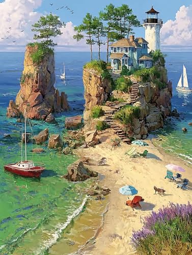 Puzzle 500 Teile Erwachsene, Strand Scenery, Klassische Puzzles, Pädagogisches Spiel Herausforderung Spielzeug, Puzzlespiele für Die Ganze Familie(500PCS) von Generisch
