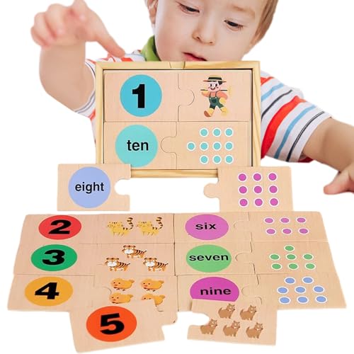 Puzzle Alter 2-4 | Lernspielzeug Holz Zahlen Zuordnung - Interaktive Lernspiele Für Kindergartenkinder Mädchen Zum Spielen In Klassenzimmer Und Kinderzimmer Puzzle Alter 2-4 | Lernspielzeug Holz Zahlen Zuordnung - Interaktive Lernspiele Für Kindergartenkinder Mädchen Zum Spielen In Klassenzimmer Und Kinderzimmer von Generisch