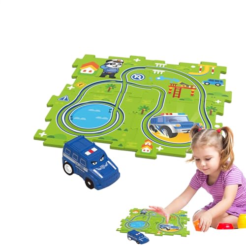 Puzzle-Autobahn-Spielzeug, Puzzle-Autobahn-Spielset,Puzzle-Rennwagen-Spielset | Pädagogische Puzzle-Strecken, Autospielzeug, Puzzle-Rennstrecken für die frühe Entwicklung von Generisch