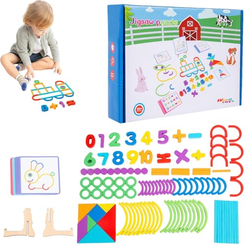 Puzzle -Block für Kinder, Zahlen Puzzle - Holznummer Konstruktionspuzzle,Brain Teasers Logic Game für Kindergartenkinder, Mädchen von Generisch