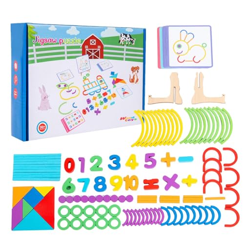 Puzzle -Block für Kinder, Zahlen Puzzle | Holznummer Konstruktionspuzzle - Brain Teasers Logic Game für Kindergartenkinder, Mädchen von Generisch
