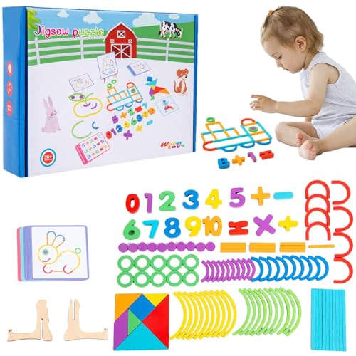 Puzzle -Block für Kinder, Zahlen Puzzle | Holznummer Konstruktionspuzzle - Interaktives Bildungsspielzeug für Kinder Mädchen Kindergarten Puzzle -Block für Kinder, Zahlen Puzzle | Holznummer Konstruktionspuzzle - Interaktives Bildungsspielzeug für Kinder Mädchen Kindergarten von Generisch