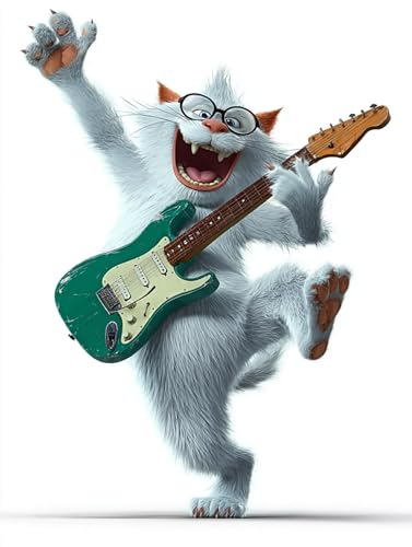 Puzzle Erwachsene 1000 Teile, Katze singt mit Gitarre, Klassische Puzzles, Pädagogisches Spiel Herausforderung Spielzeug, Puzzlespiele für Die Ganze Familie(1000PCS) von Generisch
