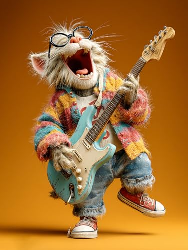 Puzzle Erwachsene 1000 Teile, Klassische Puzzles - Cartoon Rock Cat, Farbenfrohes Legespiel, Pädagogisches Spiel Herausforderung Spielzeug, Geschicklichkeitsspiel für die ganze Familie (C1, 500 PCS) von Generisch