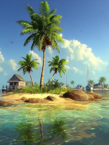 Puzzle Erwachsene 500 Teile, Strand Scenery, Klassische Puzzles, Pädagogisches Spiel Herausforderung Spielzeug, Puzzlespiele für Die Ganze Familie(500PCS) von Generisch