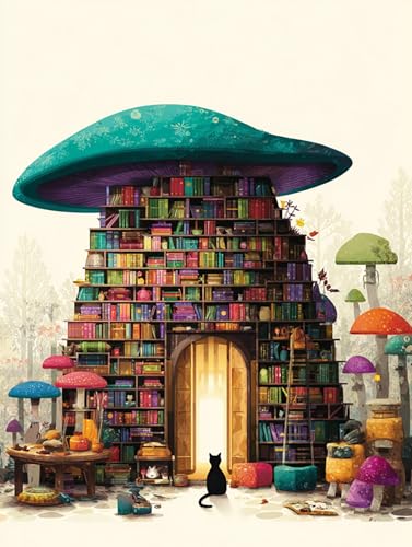 Puzzle Erwachsene 500 Teile, Traum-Pilz-Haus, Klassische Puzzles, Pädagogisches Spiel Herausforderung Spielzeug, Puzzlespiele für Die Ganze Familie(500PCS) von Generisch