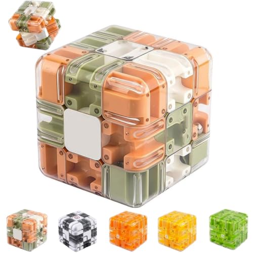 Puzzle Maze Cube,Large Labyrinth 3D Puzzles Maze Cube, Engaging Brain Teaser Toy,High Difficulty Puzzle,Spatial Awareness Brain Training,Perfect Educational Game Gift (Green orange) von Generisch