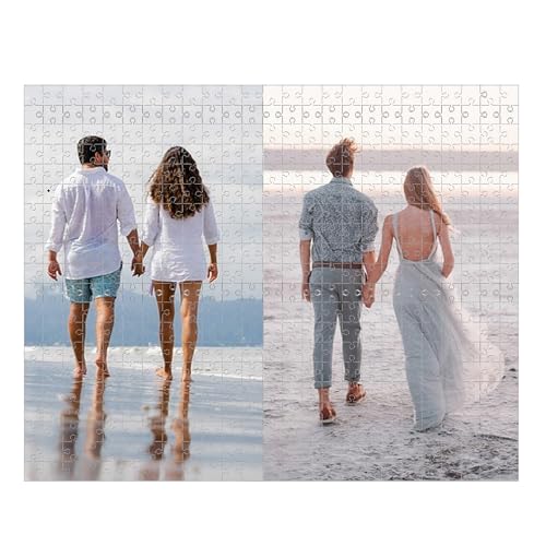 Puzzle Personalisiert,Puzzle Mit Eigenem Foto,Puzzle 1000 Teile,Fotogeschenk Für Jahrestag Geburtstag Weihnachten Valentinstag (2 Bild, 500pcs) von Generisch