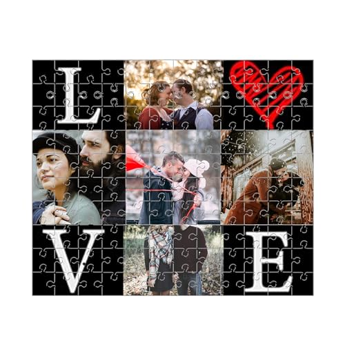 Puzzle Personalisiert,Puzzle Mit Eigenem Foto,Puzzle 1000 Teile,Fotogeschenk Für Jahrestag Geburtstag Weihnachten Valentinstag (5 Bild, 120pcs) von Generisch