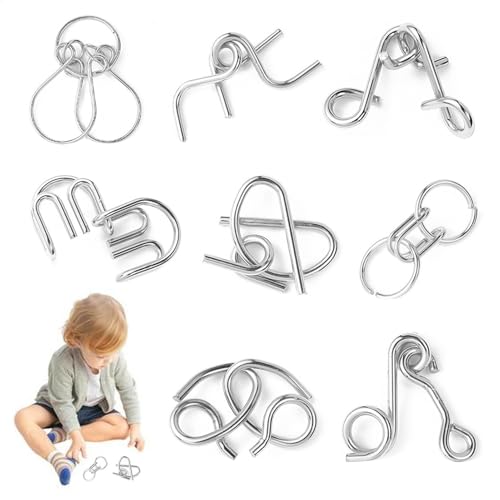 Puzzle-Set aus Metalldraht - Test Mind Game Spielzeug Brain Teaser Metalldraht Puzzles Zaubertrick Spielzeug | Denksportaufgaben aus Metall für Kinder und Erwachsene von Generisch