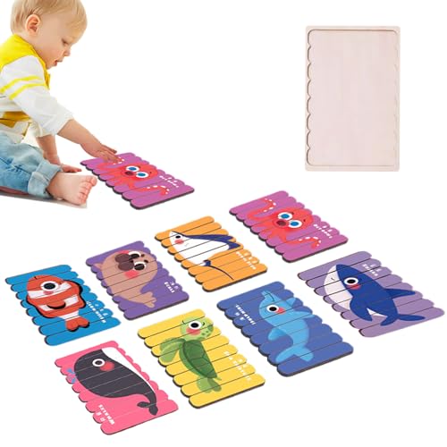 Puzzle-Set mit Tiermotiven, Tierstreifenpassungsrätsel,Bunte Rätsel für Kinder | 8X tragbare Roadtrip -Aktivitäten, Feinmotorik -Lernspiel für, Mädchen Puzzle-Set mit Tiermotiven, Tierstreifenpassungsrätsel,Bunte Rätsel für Kinder | 8X tragbare Roadtrip -Aktivitäten, Feinmotorik -Lernspiel für, Mädchen von Generisch