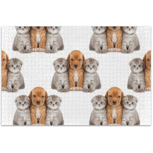Puzzle für Erwachsene, lustig, albern, niedlich, Hund, Katze, Geschenk, Puzzle, Tierkunst, Dekoration, 500 Teile von Generisch