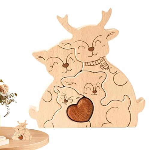 Puzzle für Familien aus Holz, Holzpuzzle, sicheres Lernpuzzle in Elchform - Künstlerisches Puzzle aus Holz für Valentinstag Ostern Muttertag Vatertag Puzzle für Familien aus Holz, Holzpuzzle, sicheres Lernpuzzle in Elchform - Künstlerisches Puzzle aus Holz für Valentinstag Ostern Muttertag Vatertag von Generisch