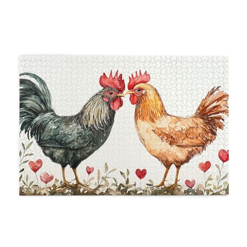 Puzzle mit Bauernhofhahn, Tiermotiv, 1000 Teile für Erwachsene, Holzpuzzles für Erwachsene, Geschenke, Heimdekoration Puzzle mit Bauernhofhahn, Tiermotiv, 1000 Teile für Erwachsene, Holzpuzzles für Erwachsene, Geschenke, Heimdekoration von Generisch