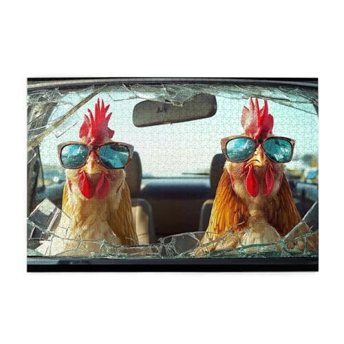 Puzzle mit Huhn und zerbrochenem Glas, 1000 Teile für Erwachsene, Holzpuzzles für Erwachsene, Geschenke, Heimdekoration Puzzle mit Huhn und zerbrochenem Glas, 1000 Teile für Erwachsene, Holzpuzzles für Erwachsene, Geschenke, Heimdekoration von Generisch