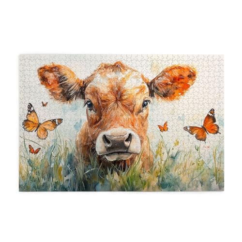 Puzzle mit Schmetterling, Tierkuh, 1000 Teile, für Erwachsene, Holzpuzzles für Erwachsene, Geschenke, Heimdekoration Puzzle mit Schmetterling, Tierkuh, 1000 Teile, für Erwachsene, Holzpuzzles für Erwachsene, Geschenke, Heimdekoration von Generisch