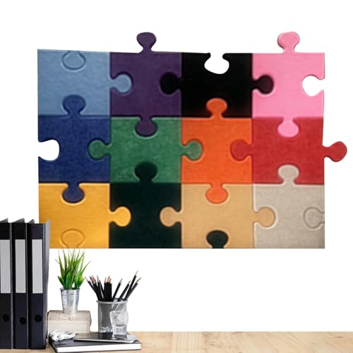 Puzzlematte Bodenmatte - 12-teiliger 3D Regenbogen Spielteppich aus Filz für Babys | Dekorative Bodenfliesen Deko für Schlafzimmer Spielzimmer Kinderzimmer Krabbeldecke Kleinkind Baby Spielbereich von Generisch