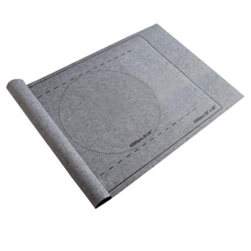 Puzzlematte Puzzle Gummi Filz für 500/1000 Teile Rollmatte Puzzleunterlage Aufrollen zur Aufbewahrung von Puzzlestücken mit Kordelzug den Transport Puzzles Riesenfilzmatte (Grey, One Size) von Generisch