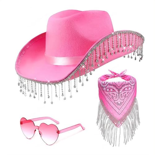Quasten Cowboy Kostüm Set Western Breite Krempe Hut Halstuch Sonnenbrille Erwachsene Party Kostüm Zubehör Outdoor Sport Hut Blickfang Party Hut KostüM Damen Karneval FaschingskostüM GroßE GrößEn Quasten Cowboy Kostüm Set Western Breite Krempe Hut Halstuch Sonnenbrille Erwachsene Party Kostüm Zubehör Outdoor Sport Hut Blickfang Party Hut KostüM Damen Karneval FaschingskostüM GroßE GrößEn von Generisch