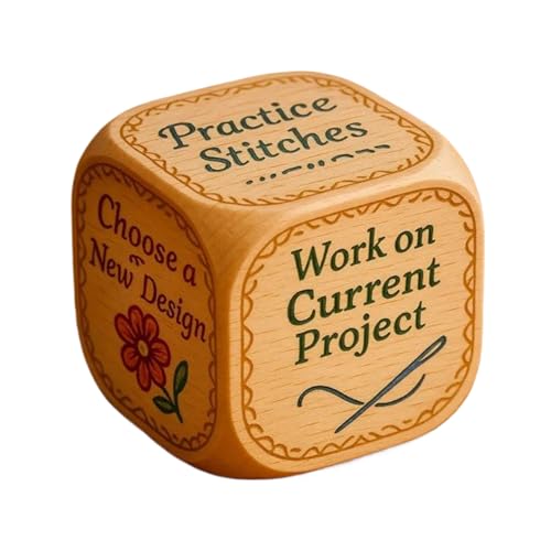 Quilter Dice - Fun 6 Sided Project Dice for Beginners, Crafters Kit with Engraved Patterns, Creative Craft Supply for Quilting, Artwork, Sewing, Women, Travel, Workshop, Home, Studio, Classes, 1.97in von Generisch