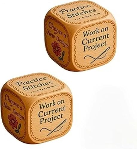Quilter Würfel, 2 Stück Handgefertigte Stickwürfel Aus Holz, Witzige Quilt Entscheidungswürfel Mit 6 Gravierten Aufgaben, Kreative DIYs Sticker Nähwürfel Praktisches Werkzeug, Für Nähbegeisterte Quilter Würfel, 2 Stück Handgefertigte Stickwürfel Aus Holz, Witzige Quilt Entscheidungswürfel Mit 6 Gravierten Aufgaben, Kreative DIYs Sticker Nähwürfel Praktisches Werkzeug, Für Nähbegeisterte von Generisch