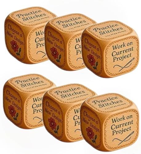 Quilter Würfel, 6 Stück Handgefertigte Stickwürfel Aus Holz, Witzige Quilt Entscheidungswürfel Mit 6 Gravierten Aufgaben, Kreative DIYs Sticker Nähwürfel Praktisches Werkzeug, Für Nähbegeisterte Quilter Würfel, 6 Stück Handgefertigte Stickwürfel Aus Holz, Witzige Quilt Entscheidungswürfel Mit 6 Gravierten Aufgaben, Kreative DIYs Sticker Nähwürfel Praktisches Werkzeug, Für Nähbegeisterte von Generisch
