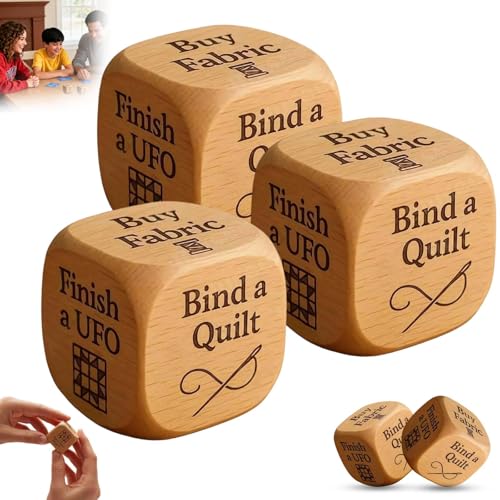 Quilter-Würfel, 6-seitig, handgefertigt, aus Holz, kreatives Quilter-Würfel-Set, lustiges Quilter-Würfel-Set mit 6 gravierten Nähaufgaben, einzigartiges Werkzeug, Geschenk für Quilter, Bastler Quilter-Würfel, 6-seitig, handgefertigt, aus Holz, kreatives Quilter-Würfel-Set, lustiges Quilter-Würfel-Set mit 6 gravierten Nähaufgaben, einzigartiges Werkzeug, Geschenk für Quilter, Bastler von Generisch