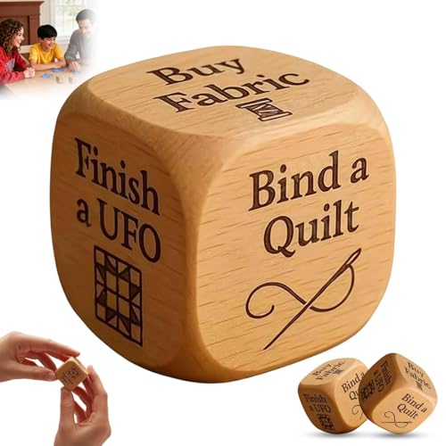 Quilter-Würfel, 6-seitig, handgefertigt, aus Holz, kreatives Quilter-Würfel-Set, lustiges Quilter-Würfel-Set mit 6 gravierten Nähaufgaben, einzigartiges Werkzeug, Geschenk für Quilter, Bastler Quilter-Würfel, 6-seitig, handgefertigt, aus Holz, kreatives Quilter-Würfel-Set, lustiges Quilter-Würfel-Set mit 6 gravierten Nähaufgaben, einzigartiges Werkzeug, Geschenk für Quilter, Bastler von Generisch