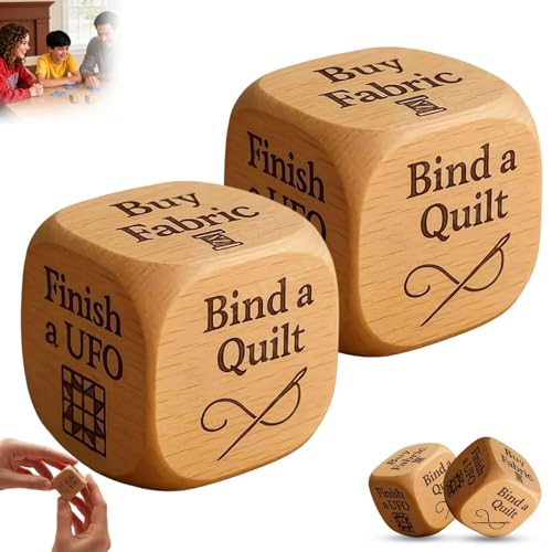 Quilter-Würfel, 6-seitig, handgefertigt, aus Holz, kreatives Quilter-Würfel-Set, lustiges Quilter-Würfel-Set mit 6 gravierten Nähaufgaben, einzigartiges Werkzeug, Geschenk für Quilter, Bastler Quilter-Würfel, 6-seitig, handgefertigt, aus Holz, kreatives Quilter-Würfel-Set, lustiges Quilter-Würfel-Set mit 6 gravierten Nähaufgaben, einzigartiges Werkzeug, Geschenk für Quilter, Bastler von Generisch