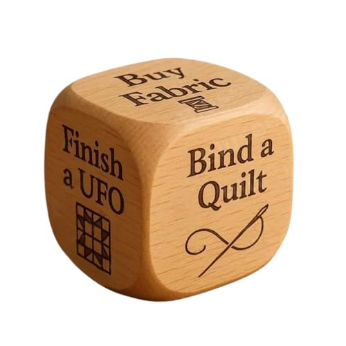 Quilter's Decision Dice – Handgefertigte Quiltaufgaben-Würfel aus Holz, kreatives 6-seitiges Werkzeug mit gravierten Nähaufgaben für Quilter, Bastelliebhaber, Liebhaber von Generisch