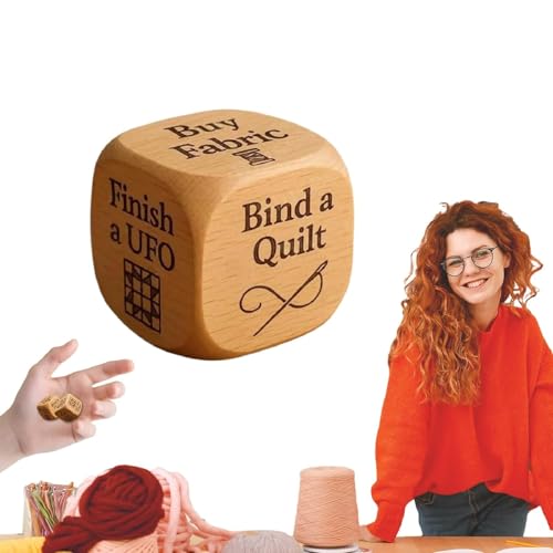 Quilter's Dice, 2-teiliger Entscheidungswürfel Aus Holz Mit 6 Eingravierten Quilting-Aufgaben, Lustiges Praktisches Werkzeug Für DIY-Nähbegeisterte, Quilter, Näher Und Bastelfreunde (1pcs) von Generisch
