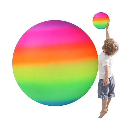 Rainbow Sport Ball-Buntes aufblasbares Strandballspielzeug, leichtes Blow-up-Pool-Balling | Unterhaltsame Outdoor -Schwimmpartyspiel für Kinder und Erwachsene, Urlaubsaktivitätsspielzeug für Garten von Generisch