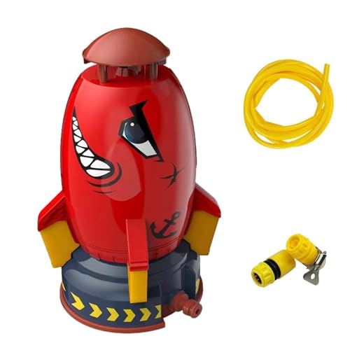 Raketenschiff -Sprinkler, Spritzspielzeug, Outdoor -Wasserspielzeug, Raketensprinkler | 360 Grad Rotation Cartoon Space Rocket Sprinkler, Befestigt An Gartenschlauchsprinkler Für Den Hausgartenhof von Generisch