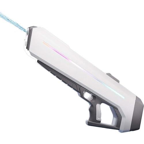 RapidJet Pro - Electric Pulse Water Gun, Automatic One-Button Refill, 7 Kinds of LED Lighting Effect, 10 Meters Long Range for Kids & Adults, Powerful Adult Ultimate Combat Water Gun (Gray) von Generisch