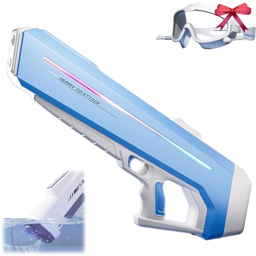 Rapidjet Pro - Electric Pulse Water Gun, Authentic Rapidjet Pro Fully Automatic Large Capacity Electric Water Gun, Automatic One-Button Refill, 7 Kinds of LED, 1000ml Tank, 10m Range (Blue) von Generisch