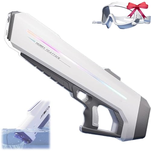 Rapidjet Pro - Electric Pulse Water Gun, Authentic Rapidjet Pro Fully Automatic Large Capacity Electric Water Gun, Automatic One-Button Refill, 7 Kinds of LED, 1000ml Tank, 10m Range (Gray) von Generisch