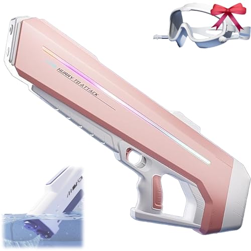 Rapidjet Pro - Electric Pulse Water Gun, Authentic Rapidjet Pro Fully Automatic Large Capacity Electric Water Gun, Automatic One-Button Refill, 7 Kinds of LED, 1000ml Tank, 10m Range (Pink) von Generisch