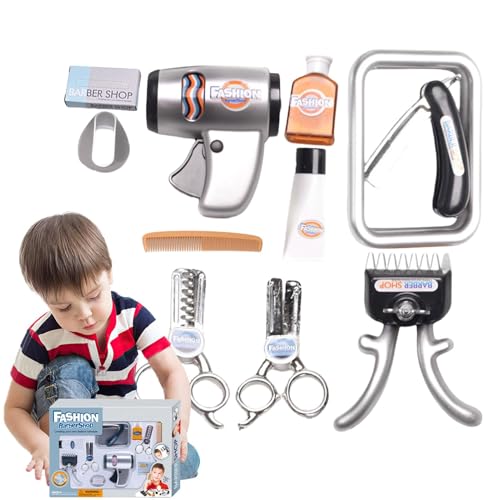 Rasierset für Kinder – Set von Lernspielen für Kinder | Complete Kids Barbershop Set Haarschneidewerkzeuge für Kinder Rasierset für Kinder – Set von Lernspielen für Kinder | Complete Kids Barbershop Set Haarschneidewerkzeuge für Kinder von Generisch