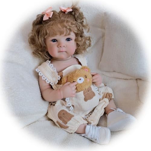 Realistisch Reborn Babypuppen 18 Zoll 45 cm Wiedergeborene Babypuppe Lebensechter Kleinkind Baby Puppe Mädchen Weichheit Vinyl Silikonkörper Spielzeug Geschenk Für Kinder ab 3 Jahren von Generisch