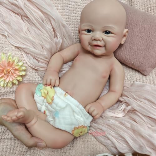 Realistisch bemalte Reborn-Babypuppe aus Silikon – lebensechtes 40 cm großes Neugeborenes | Soft Touch Festiva, Überraschungsgeschenk zum Sammeln und für Freunde von Generisch