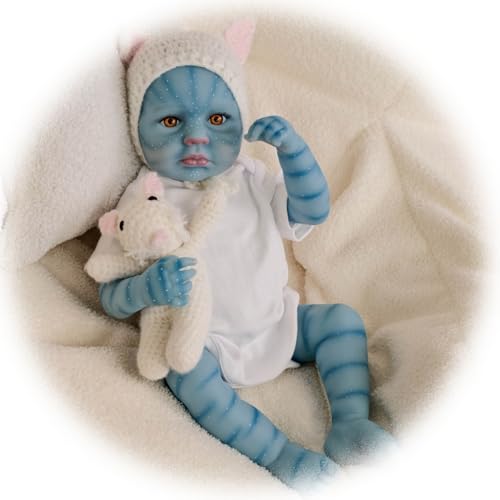 Realistische Reborn Baby Puppen 19 Zoll 49 cm wiedergeborene Puppe AVA-Tar Lebensechte Neugeborene Babypuppen Weicher Vinyl Silikon körper Mädchen Bebe Spielzeug Geschenk Für Kinder ab 3 Jahren von Generisch