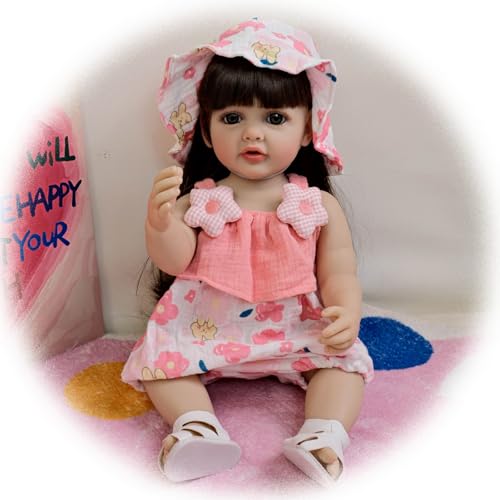 Realistische Reborn Baby Puppen Mädchen 22 Zoll Lebense Neugeborene Babypuppe Das Sieht echt aus Weichheit Vinyl Silikon Offenes Auge Kleinkind Baby Puppe Spielzeug für Kinder von 3+ & Sammlung Realistische Reborn Baby Puppen Mädchen 22 Zoll Lebense Neugeborene Babypuppe Das Sieht echt aus Weichheit Vinyl Silikon Offenes Auge Kleinkind Baby Puppe Spielzeug für Kinder von 3+ & Sammlung von Generisch