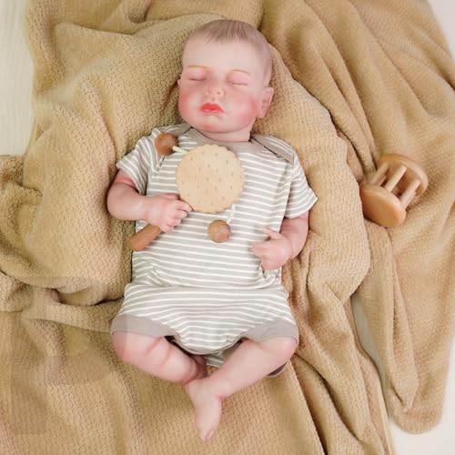 Realistische Reborn Babypuppe 46 cm – Handbemalte Vinylpuppe mit Weichem Stoffkörper – Inklusive Kleidung, Schnuller & Flasche Realistische Reborn Babypuppe 46 cm – Handbemalte Vinylpuppe mit Weichem Stoffkörper – Inklusive Kleidung, Schnuller & Flasche von Generisch