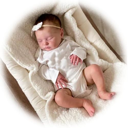 Realistische Reborn Babypuppen 19 Zoll 49 cm Handgefertigte Reborn Baby Puppe Schlafendes Neugeborenes Weicher Vinyl Körper Neugeborenenpuppen Sammel Spielzeug für Kinder ab 3 Jahren als von Generisch
